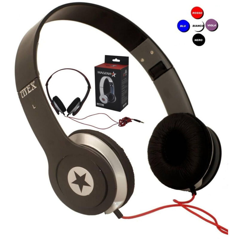 Trade Shop Traesio - Trade Shop - magena D25 star stereo-kopfhörer pc MP3 spiel cd dvd ipod sport musik balotelli -