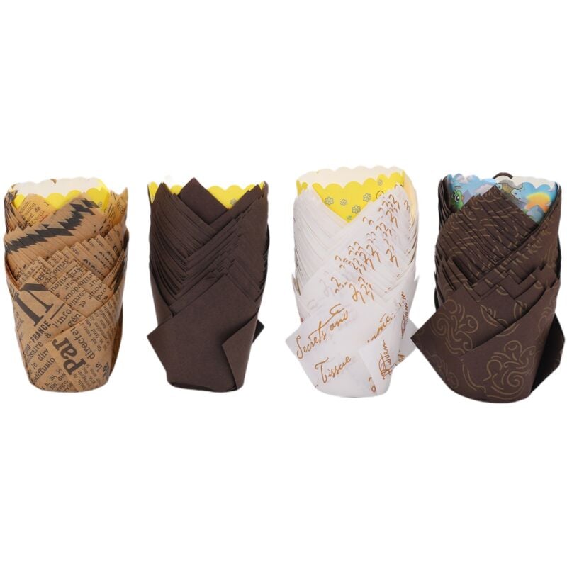 Cupcake Formen, 200 StüCk Tulpen Back Becher Muffin Cups Liner HüLlen für die Geburtstags Dusch Party