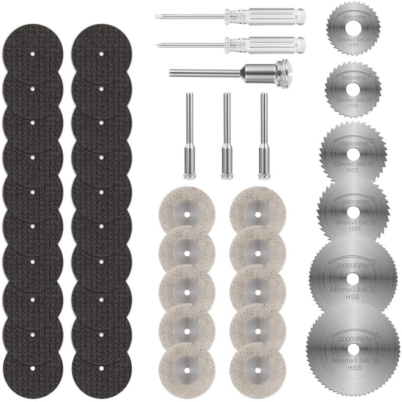 Cutting Wheels, 42 Pieces Saw Blade, Circular Saw Blade, Cutting Disc Set for Dremel Accessories for Wood, Plastic, Aluminium and Thin Sheet Metal