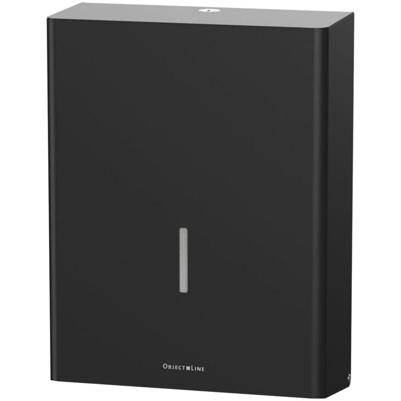 CWS - ObjectLine 750 Papierhandtuchspender 750 Blatt, HxBxT 350x260x110mm mit Schloss, Edelstahl Schwarz