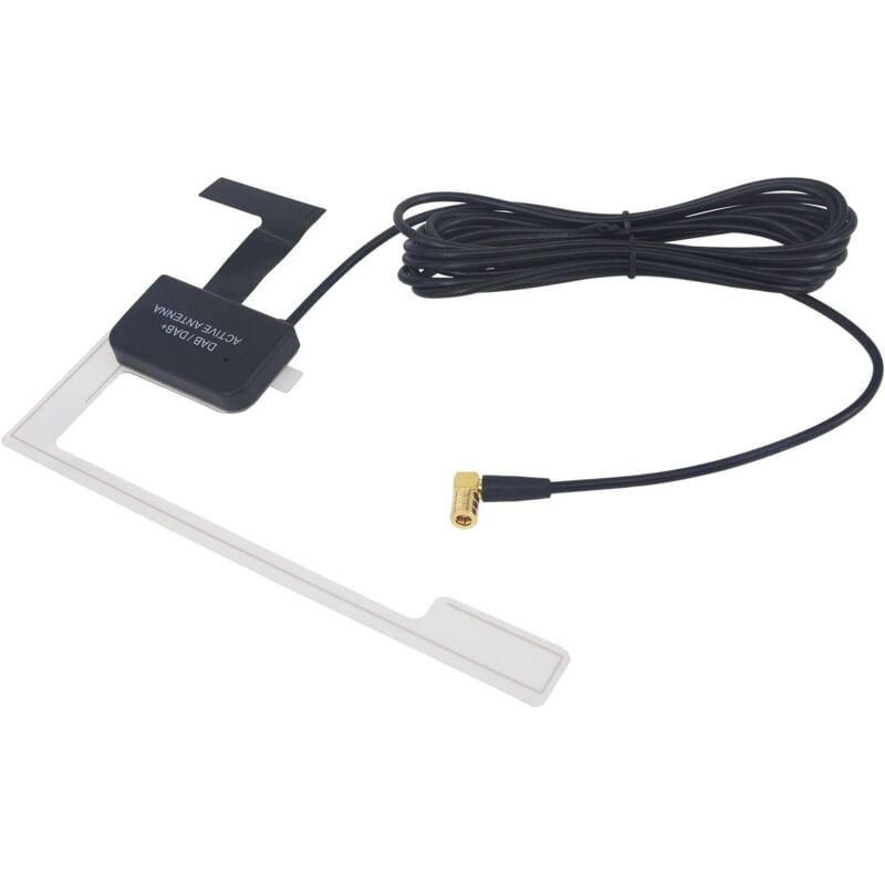 DAB DAB+ Autoradioantenne, rechtwinklig, SMB-Buchse, 3 m, RG174-Kabel, Stromversorgungssystem, integrierter HF-Verstärker für Android, FM AM,