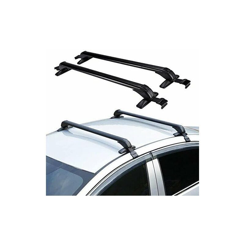 Dachträger Universal 2-teiliger Relingträger Dachboxen Traglast 45KG Abschließbarer Gepäckträger Aluminium Dachgepäckträger Für Auto Fahrradträger