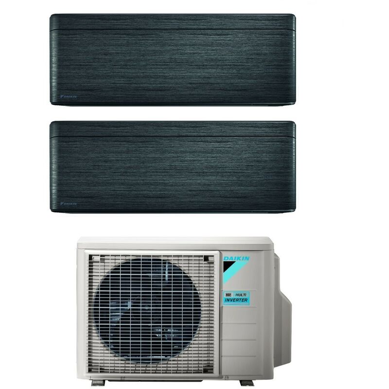 Bluevolution Dual Split Inverter Klimagerät Serie stylish real blackwood 9+12 mit 2MXM40A R-32 Wi-Fi Integriert 9000+12000 Holz Farbe Schwarz