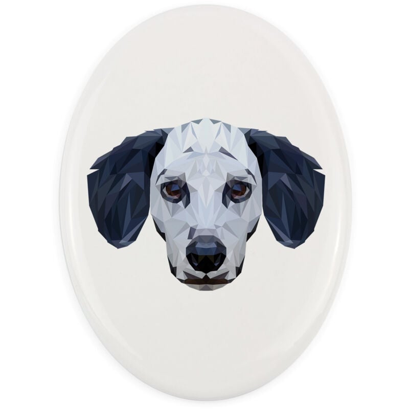 Dalmatiner, Dalmatiner Pointer - ein Schild mit Foto und geometrischer Aufschrift von Art-Dog