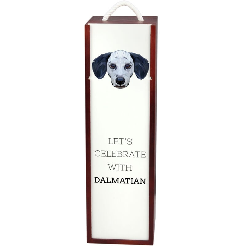 Dalmatiner, Dalmatiner Pointer - geometrische Dose mit Foto und Aufschrift für Wein von Art-Dog