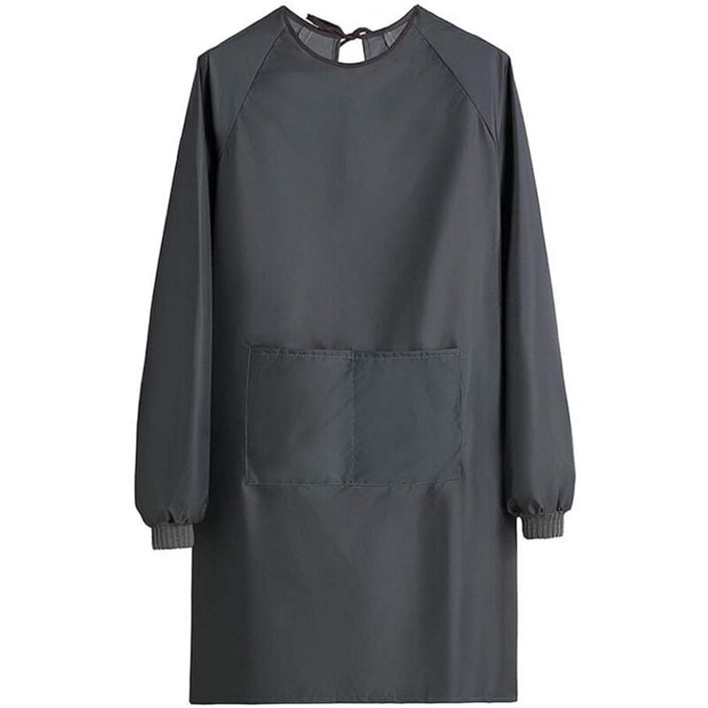 Damen-Schürze, wasserdicht, Hausarbeit, Damen-Arbeitskittel mit Taschen, langärmelige Schürze für den Hausgarten