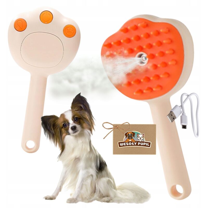 Dampfbürste für Hunde und Katzen, elektrisch, für die Haarpflege, Massagegerät, USB