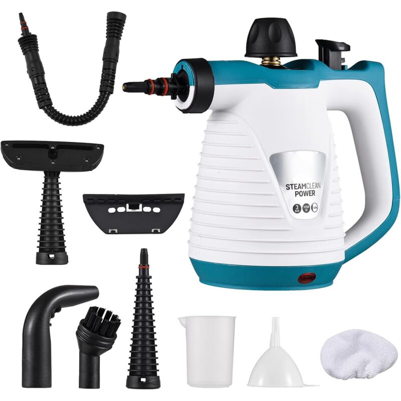 Dampfreiniger, Mehrzweck-Dampfreiniger, Handdampfreiniger mit 9 Zubehörteilen für Flecken auf Fenstern, Sofa, Trockner, Matratze, Teppich, Auto,