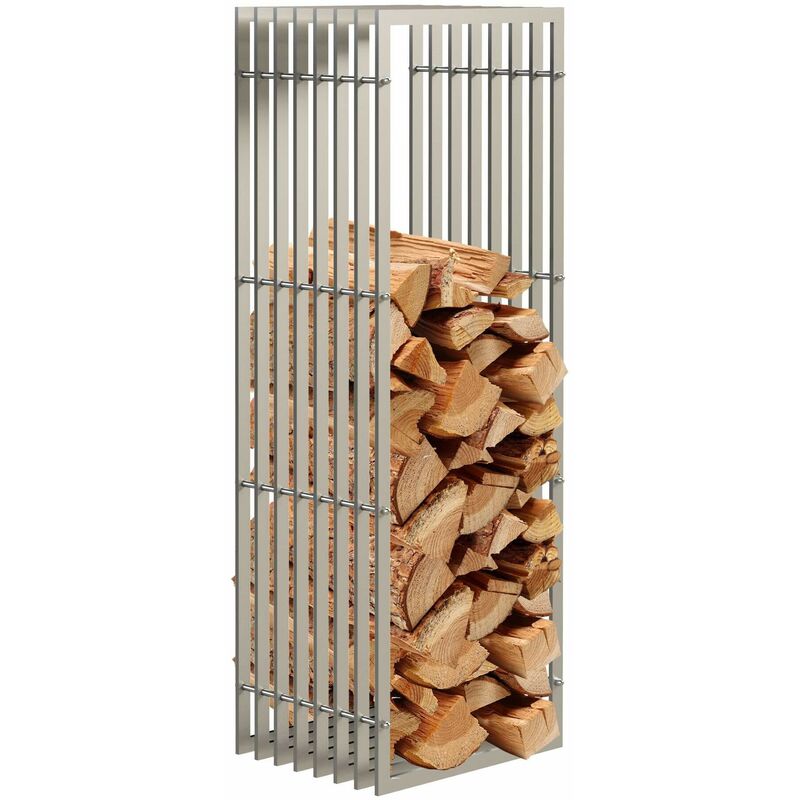 Dandibo - Kaminholzregal Innen Metall Edelstahl Kaminholzständer 96429 150 cm Holzkorb Kaminholzhalter Holzregal