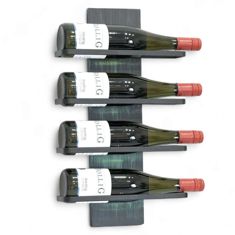 Weinregal Wand Metall Schwarz Modern 96695 Grün Flaschenregal Schmal Wandmontage Wine Rack Weinflaschenhalter Weinhalter Flaschenhalter - Dandibo