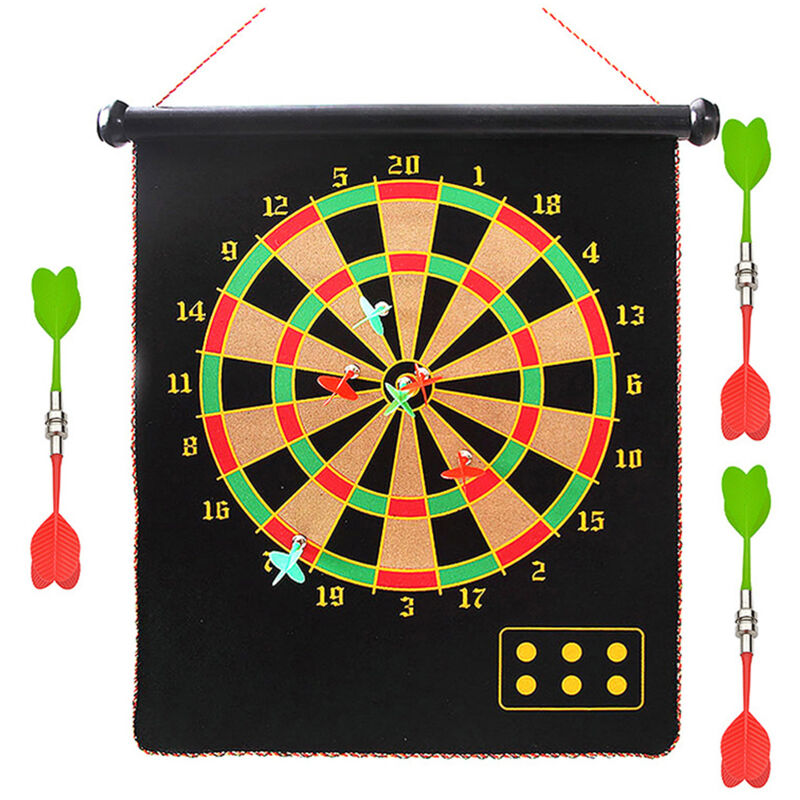 Dartscheibe Magnetisch mit 6 Sicheren Darts, Doppelseitige Dartboard Geschenke für Kinder 4 5 6 7 8 9 10 11 12 Jahre Indoor Outdoor Party Spiel