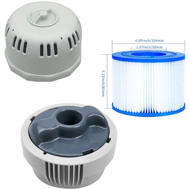 Das dreiteilige Set beinhaltet: P03821 Chlorinator + VI-Filter + P665-Halter, 3) Ersatz-Chemikalien-Chlorspender für den Pool, Lay-Z-Spa Chlorspender
