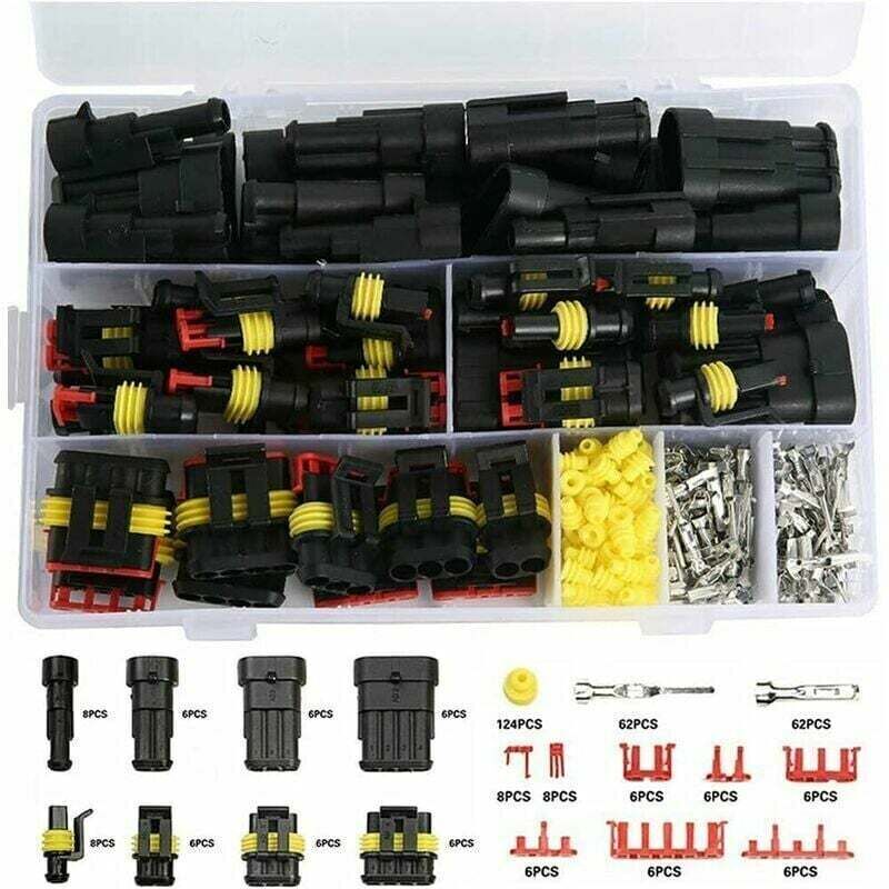 Das wasserdichte Anschlusskit von Ulisem umfasst 352 wasserdichte 1/2/3/4-polige Auto-Elektroklemmen, geeignet für Motorräder, Motorroller und Autos.