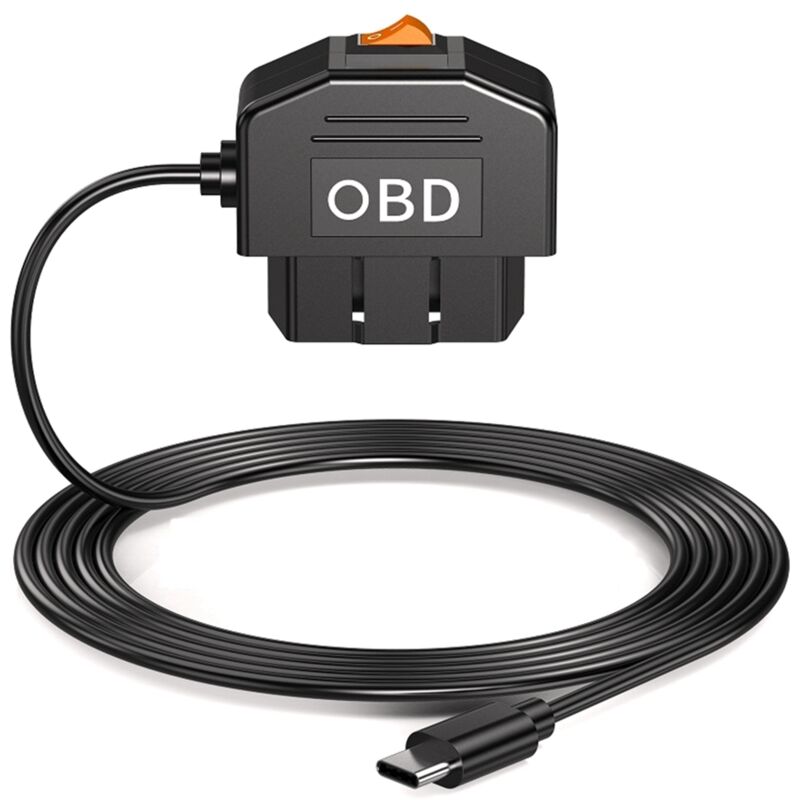 Dashcam Hardwire Kit USB C mit OBD Stromkabel, Unterspannungsschutz, 24h Parküberwachung