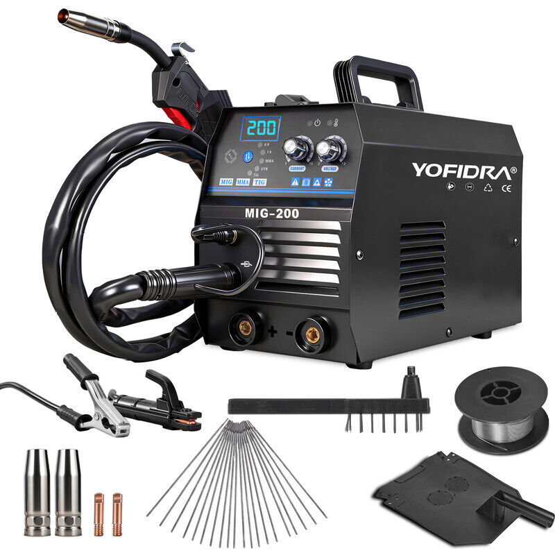 DC-Inverter-Schweißgerät, Leistung zwischen 120 A, MIG/WIG-Schweißgerät 220 V, (Drahtdurchmesser 0,8 mm–1,0 mm, Elektrodendurchmesser 2,5 mm–3,2 mm,