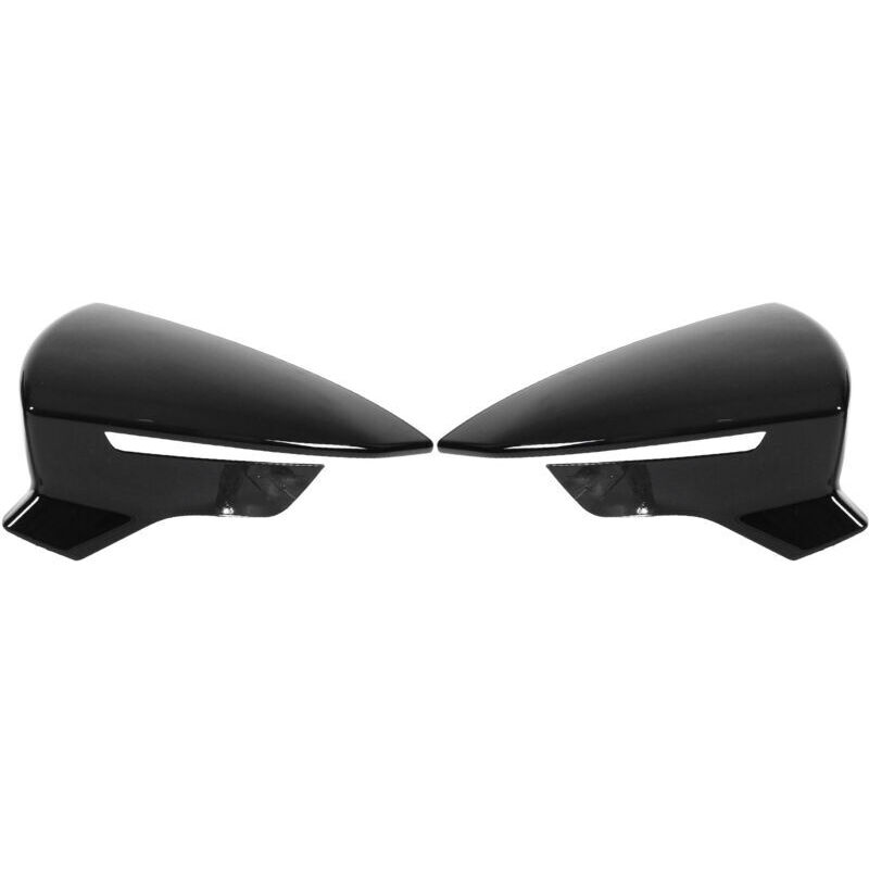 Decdeal Paar linke und rechte Seitenspiegel-Abdeckkappen, schwarz glänzend, für SEAT Leon MK3 5F ST FR Cupra 2013–2019