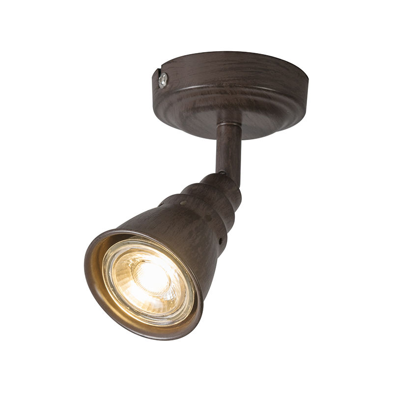 Decken- und Wandstrahler rostbraun schwenkbar - Coney 1