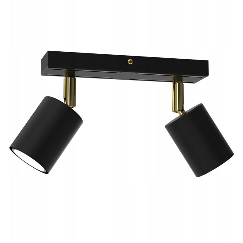 Deckenlampe Deckenlampe, verstellbarer Streifen, 2x GU10, Schwarz und Gold
