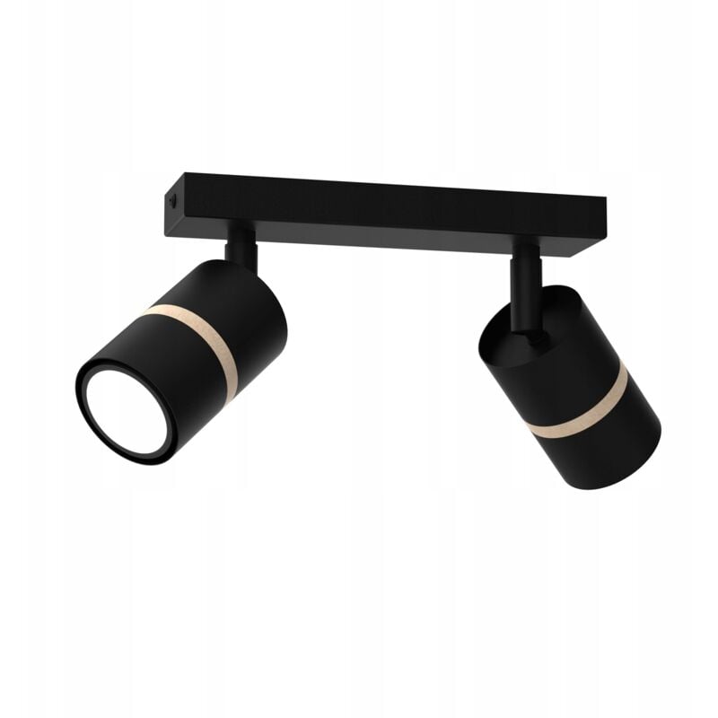 Deckenlampe Deckenlampe, verstellbarer Streifen, 2x GU10, schwarzes Holz