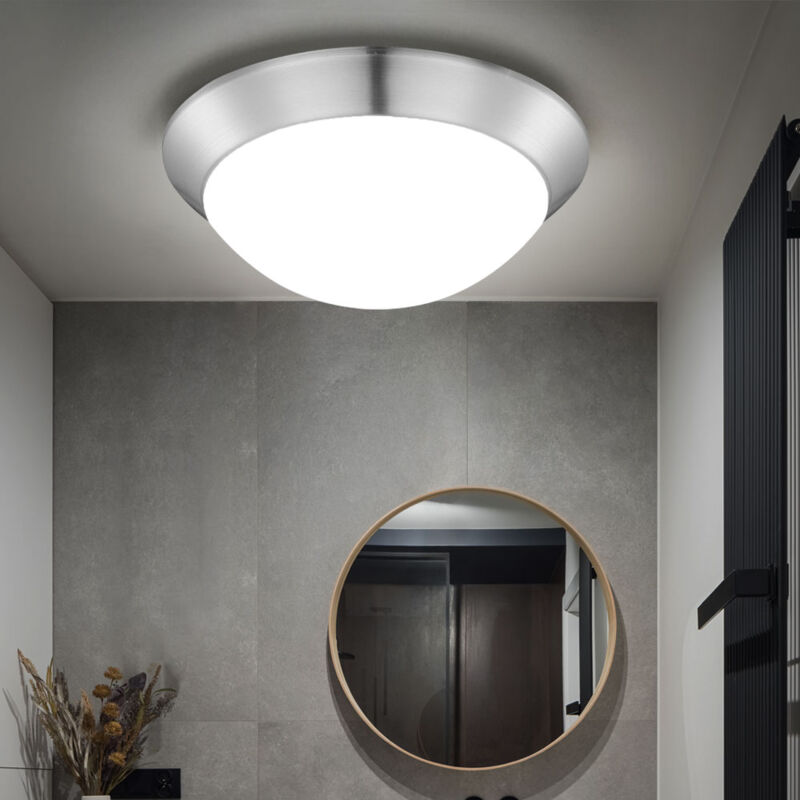 Globo Lighting - Deckenlampe Deckenleuchte Designlampe Wohnzimmerlampe opal satiniert rund, Metall Kunststoff, 1x led 12 Watt 960 Lumen warmweiß, DxH