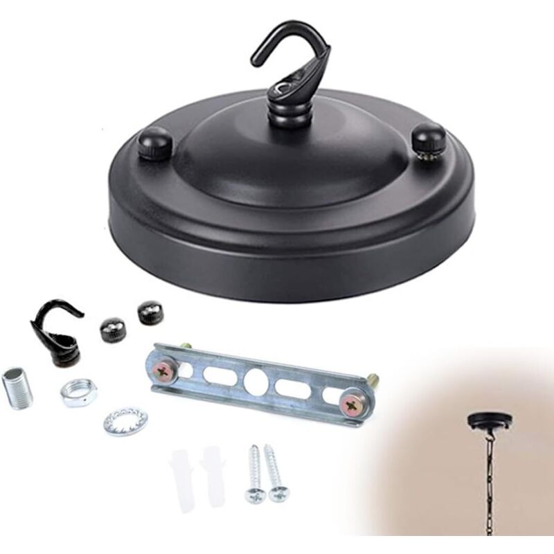 Deckenlampenfassung mit Zubehör, 1 Verdrahtungsloch Deckenlampenfassung, Deckenhakenplatte zum Aufhängen oder Dekorieren von Deckenlampen,