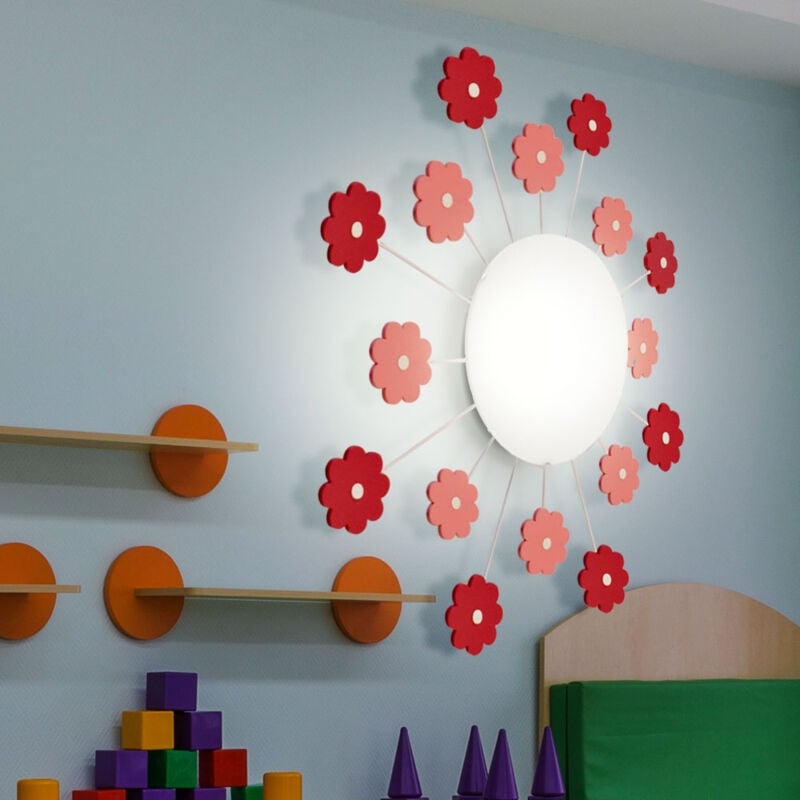 Eglo - Kinder Decken Lampe rosa Spiel Zimmer Strahler Glas Wand Leuchte rund Micasa 4203.651.000.38