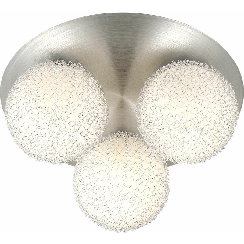 Globo - Design Decken Strahler Kugel Leuchte Glas Lampe Alu-Geflecht Wohn Ess Zimmer Beleuchtung 5962-3