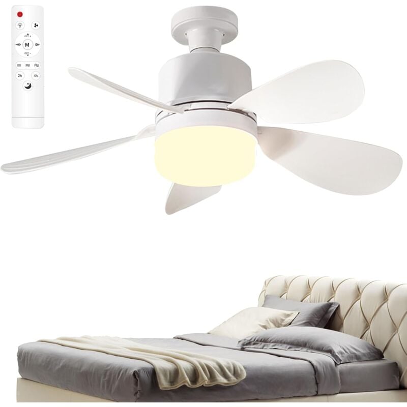 Deckenventilator mit Beleuchtung und Fernbedienung Farmhouse Smart Deckenventilator mit LED-Fernbedienung, stufenlos regelbare Beleuchtung in 3