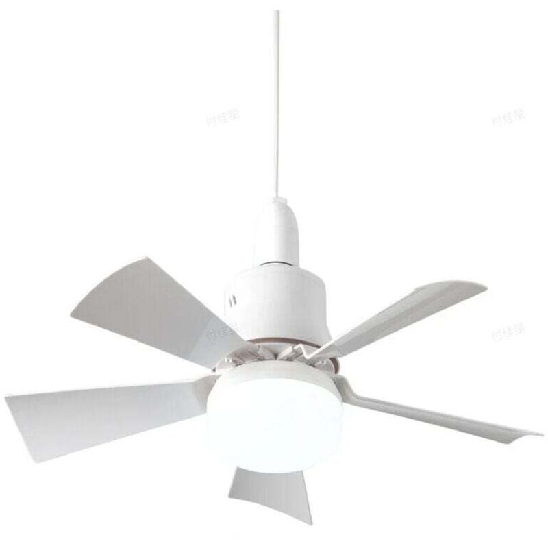 Deckenventilator mit Fernbedienung, leise, 5 Flügel, Deckenleuchte, E26, Deckenventilator, Sommer/Winter, Schlafzimmer, Esszimmer, Weiß