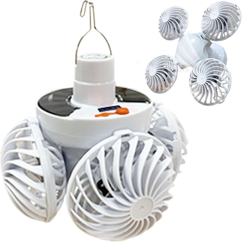 Deckenventilator mit Licht – solarbetriebener Deckenventilator im Ballon-Design, faltbare Lampe mit Haken im Fußball-Design für Zuhause, Garage,