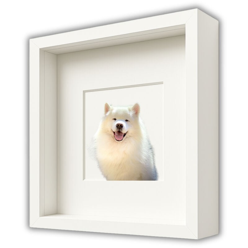 Tiefer 3D-Rahmen 24,5 x 24,5 cm für Moosbastelarbeiten und Fotos, weiß