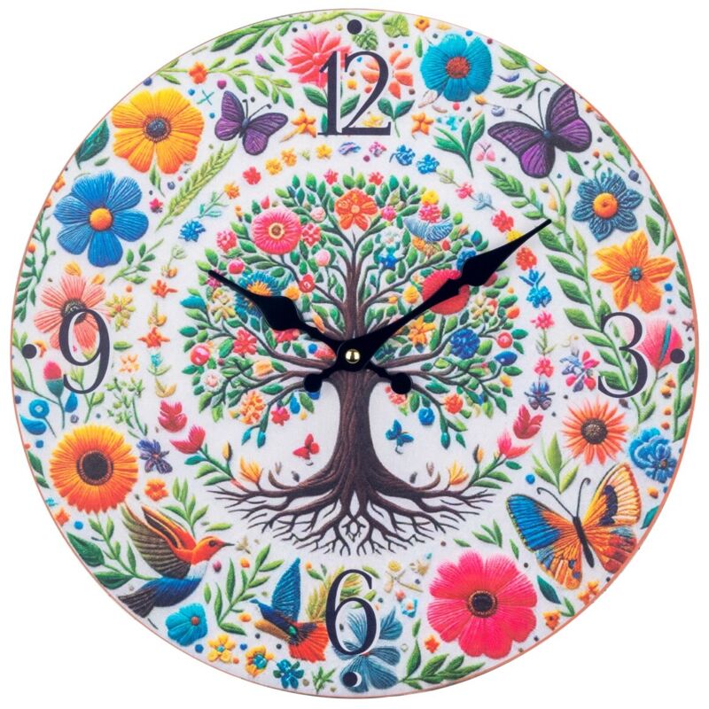 Dekorative Wanduhr mit Baum des Lebens, einzigartiges und elegantes Design, ideal für Geschenke und Heimdekoration