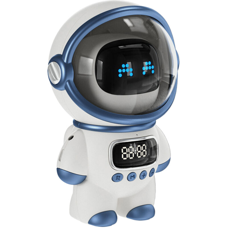 Der Astronaut -Lautsprecher ai intelligente Stimme Bluetooth Uhr kleines Nachtlicht Geburtstag weiß weiß - Eosnow