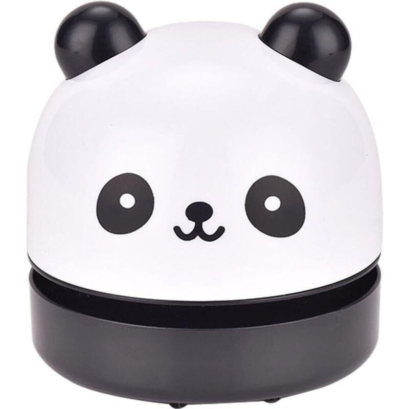 Desktop-Staubsauger, tragbarer Eck-Desktop-Staubsauger, niedlicher Mini-Staubsauger, Staubkehrmaschine, elektrische Saugmaschine für Studenten (Panda)