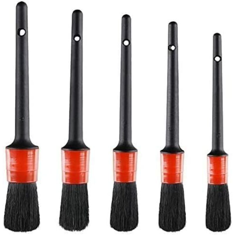 Gabrielle - Detailbürste (5er-Pack), Auto-Detailbürsten-Set, perfekt für die Reinigung von Felgen, Armaturenbrett, Innen- und Außenbereichen von