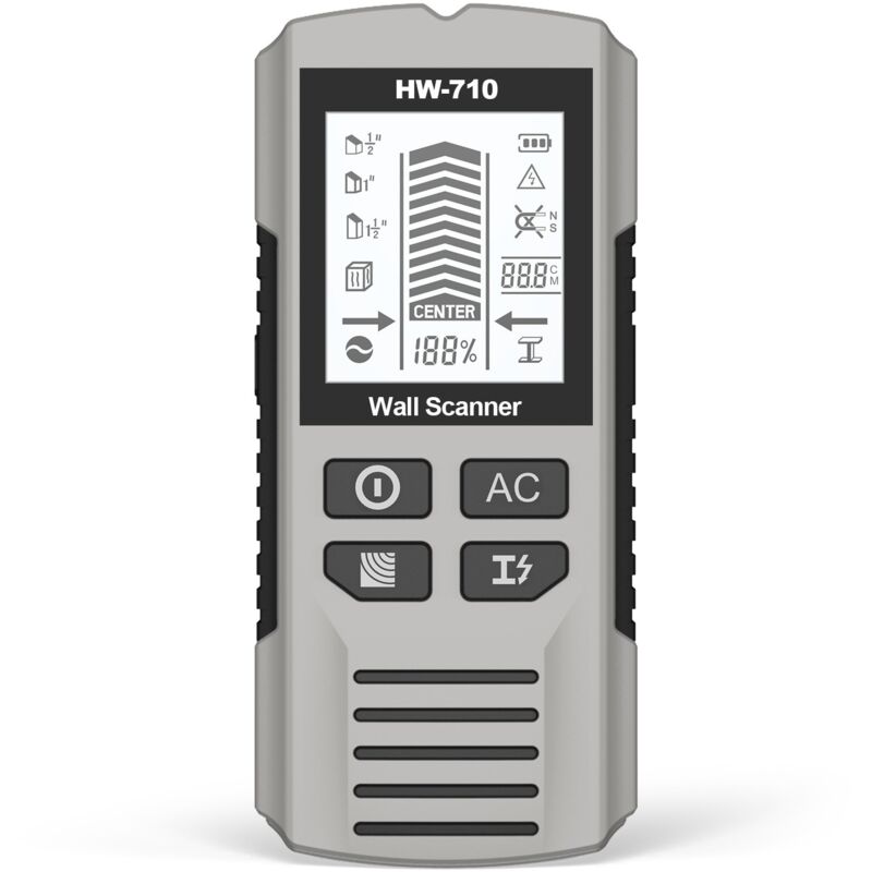5-in-1 Wanddetektor, Ständer- und Dübeldetektor, Messinstrument, wandmontierter Metalldetektor (silber)