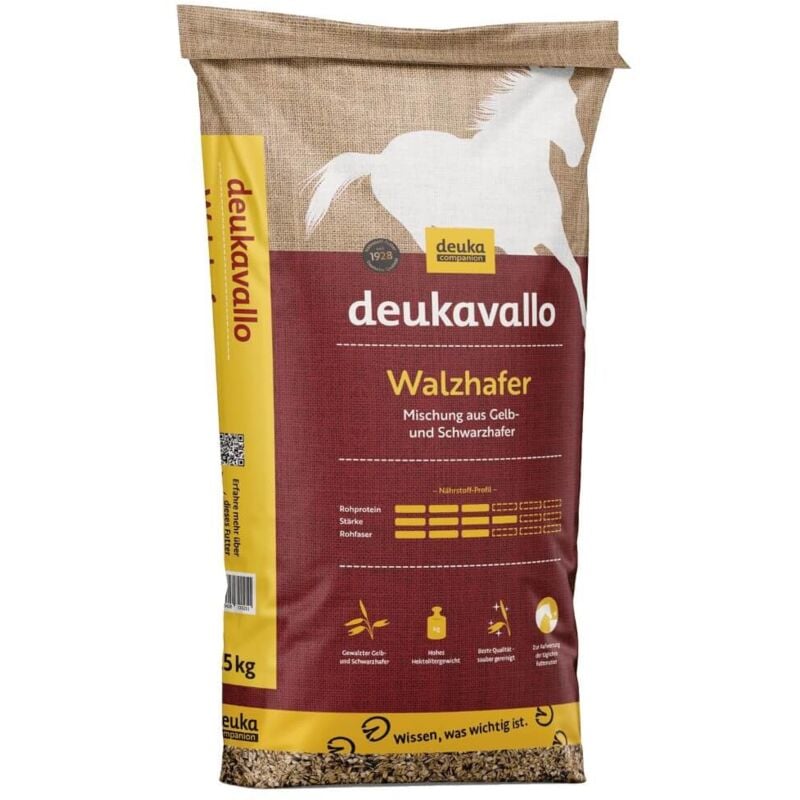 Vallo Walzhafer 25 kg Pferdefutter Gelbhafer Schwarzhafer - Deuka