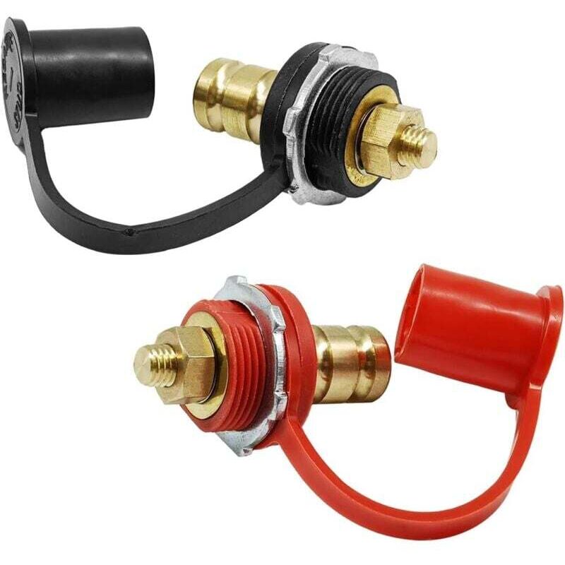 Deux bornes de chargeur de batterie, bornes de batterie entrelacées, goujons de 3/8 de pouce, bornes de batterie entrelacées de 250 A, compatibles
