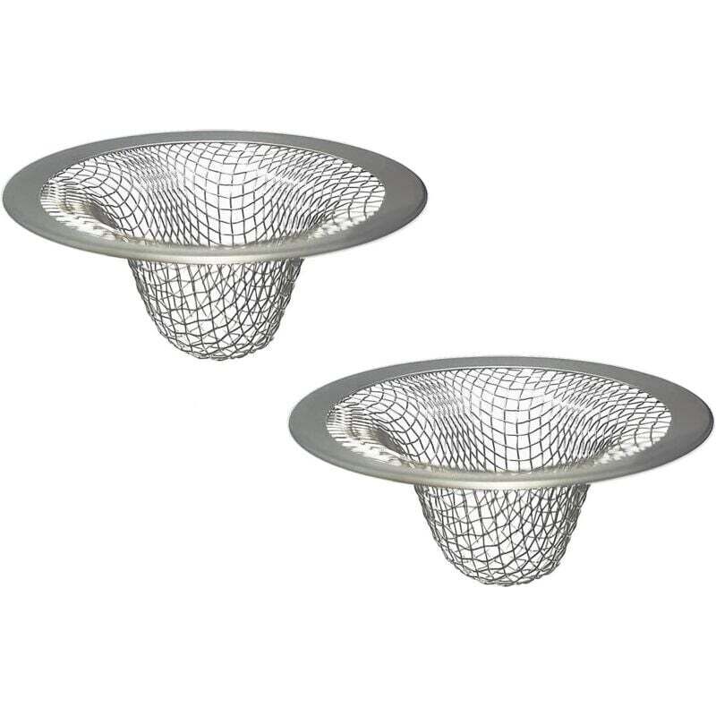 Deux crépines d'évier en acier inoxydable de 2,5 cm (1 pouce), adaptées aux piscines, aux buanderies et aux éviers de camping-cars.