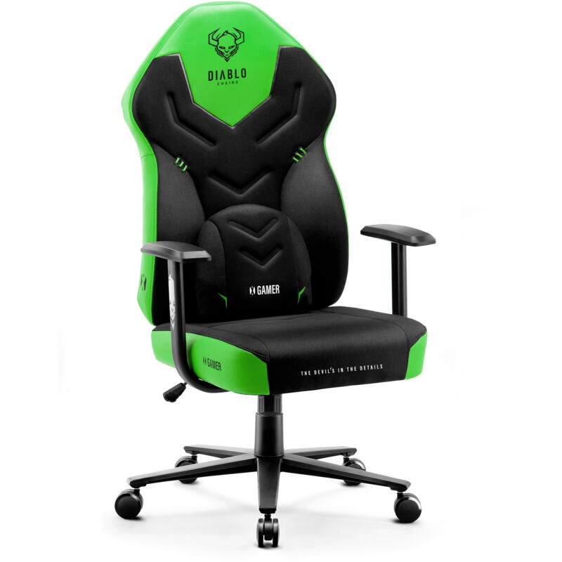 Diablo - X-Gamer 2.0 Gaming Stuhl Computerstuhl ergonomischer Bürostuhl Gamer Chair Schreibtischstuhl: Grün