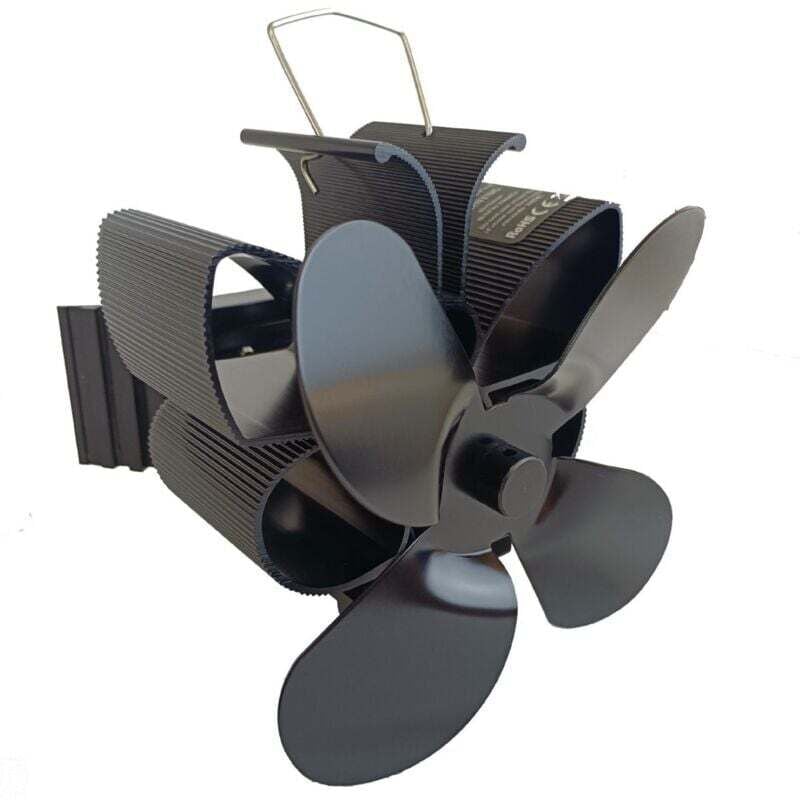 Magnetischer Kaminventilator, 4-Blatt-Kaminventilator, leiser Ventilator für Holz-/Kamin-/Gas-/Holzscheit-/Pelletofen