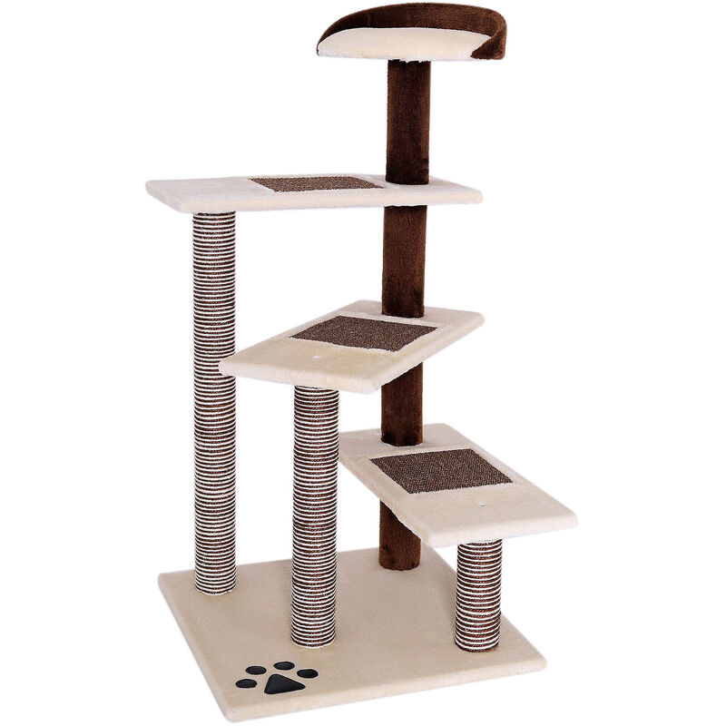 Dibea - lionto Kratzbaum Kletterbaum Katzenkratzbaum Katzenbaum Höhe 100 cm Farbe beige/braun