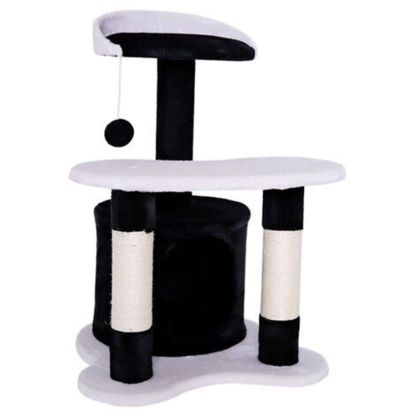 Dibea - lionto Kratzbaum Kletterbaum Katzenkratzbaum Katzenbaum Höhe 65 cm Farbe schwarz/weiß