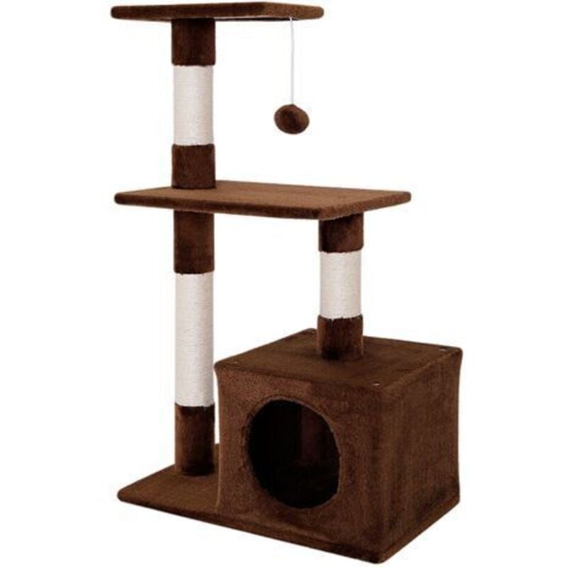 Dibea - lionto Kratzbaum Kletterbaum Katzenkratzbaum Katzenbaum Höhe 85 cm Braun