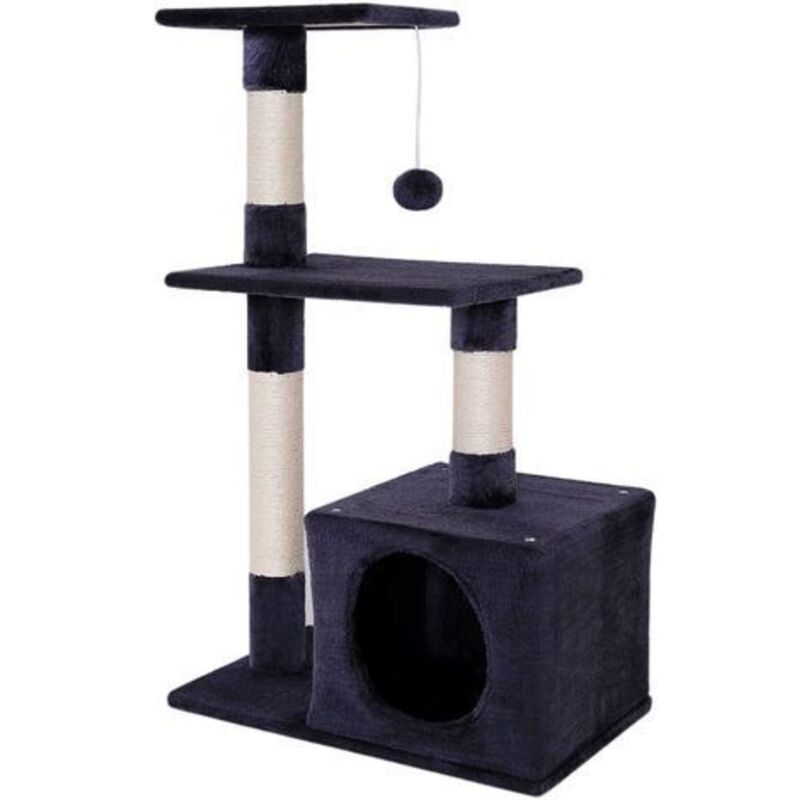 Dibea - lionto Kratzbaum Kletterbaum Katzenkratzbaum Katzenbaum Höhe 85 cm Dunkelgrau