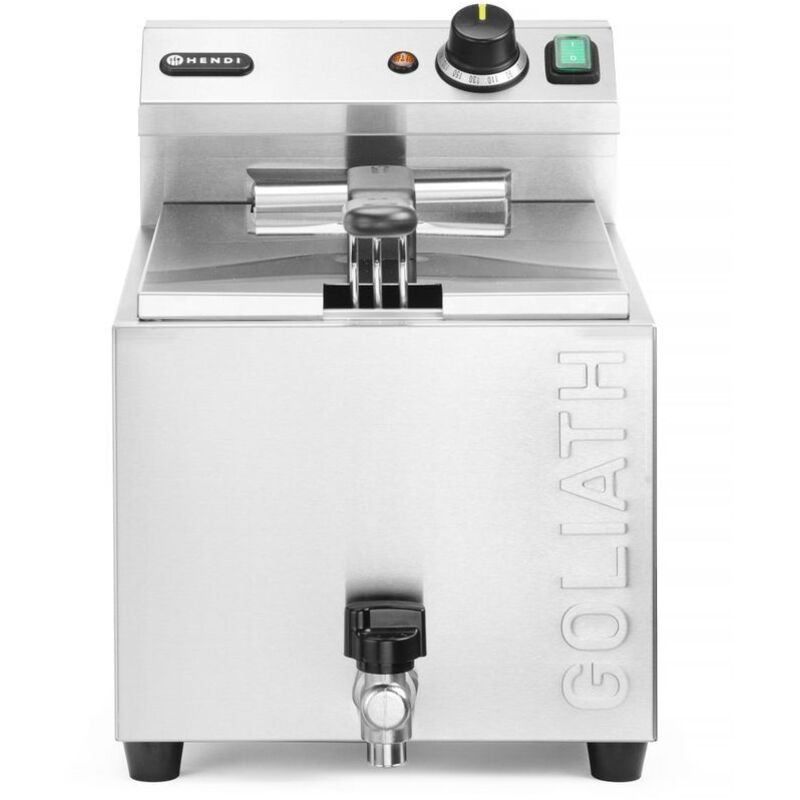 Fritteuse xl mit Ablasshahn goliath, 10L, 400V/10200W, 300x585x(H)392mm - Hendi