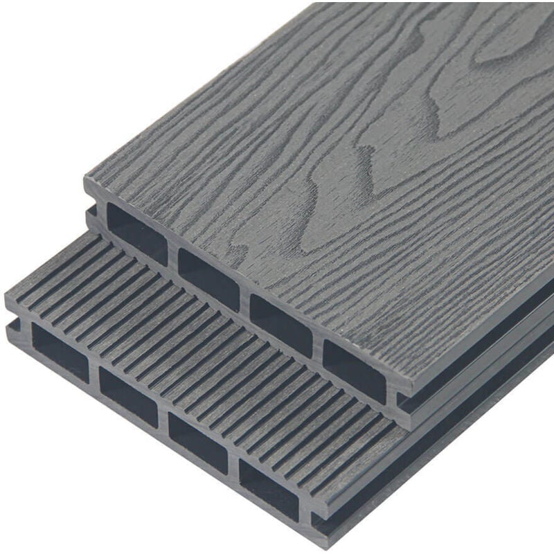 Home Deluxe - WPC Terrassendielen SAMANA PREMIUM - Anthrazit, 10 m² - Inkl. Unterkonstruktion und kompl. Zubehör I Terrassenboden Poolumrandung