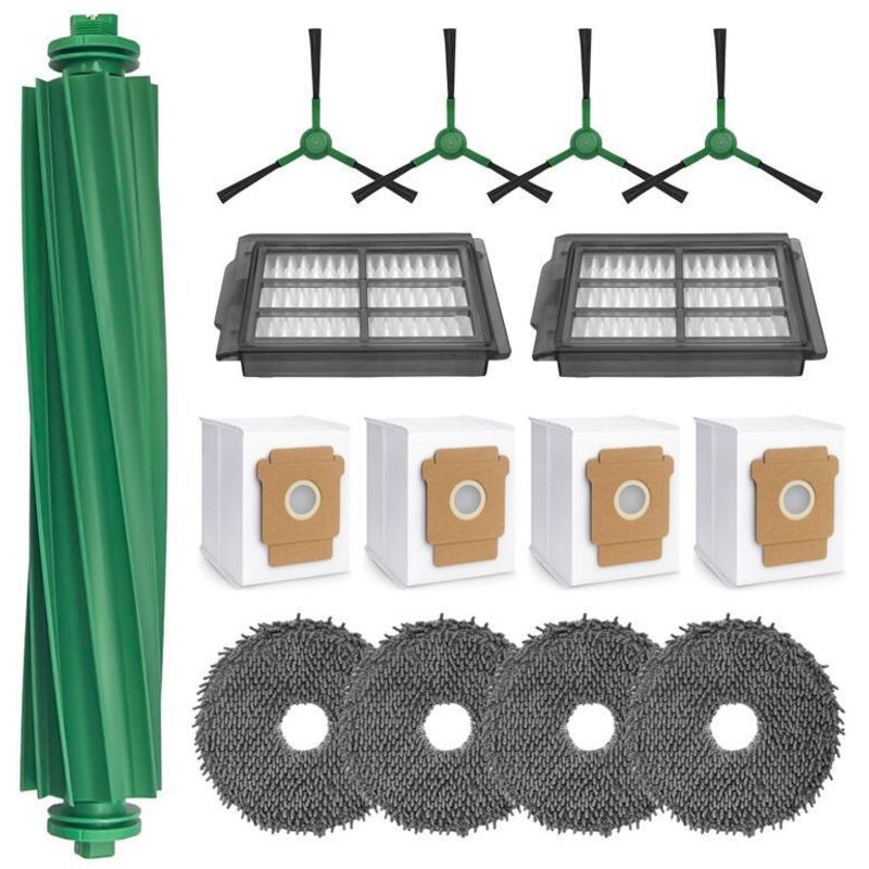 Dieses 25-teilige Zubehörset ist mit dem iRobot Roomba Plus 405 Combo/505 Combo Saugroboter kompatibel. Es enthält: 1 Hauptbürste, 4 Staubbeutel, 4