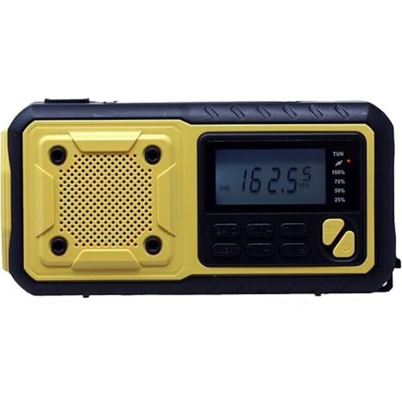 Digital Notfall Radio AM/FM NOAA Wetterwarnung 4-Wege angetriebene Solar Kurbel Radio Empfänger mit LED Taschenlampe und USB 4.000 mAh Handy