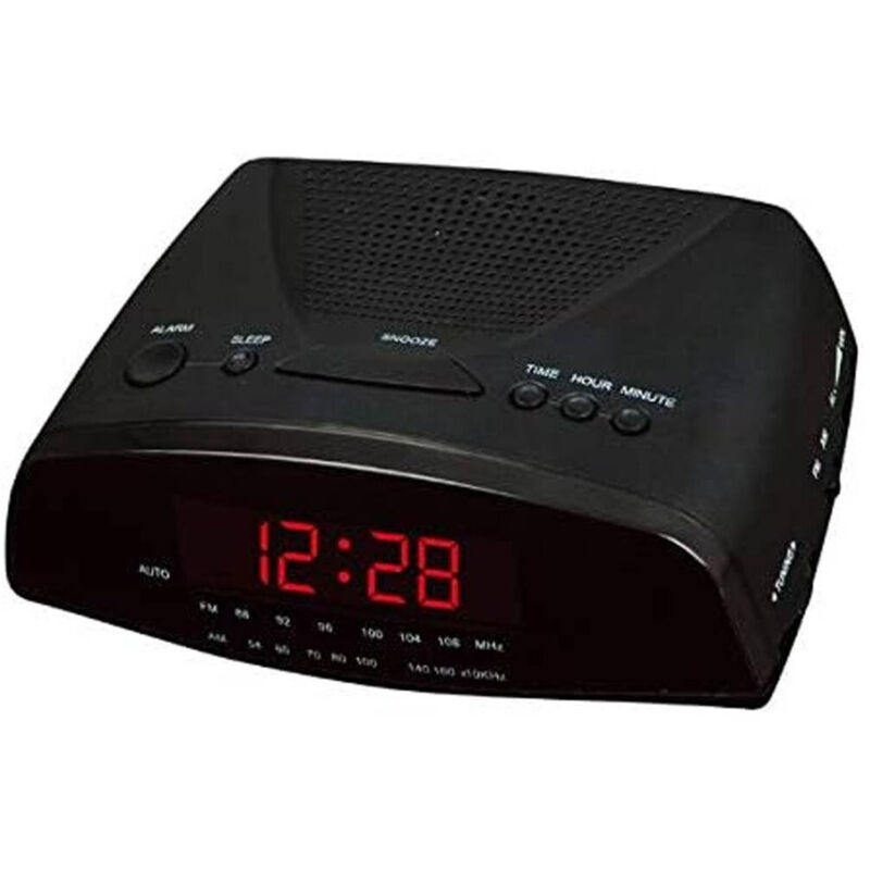 Trade Shop - radioveglia digitale radio sveglia CR-9905 radio pll fm mit display led rossi -